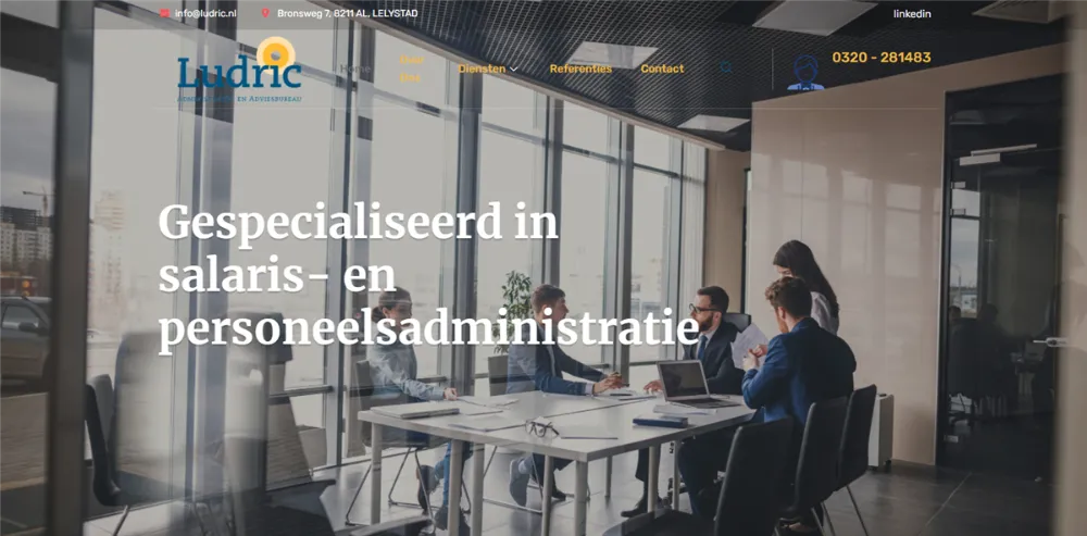 Website van Ludric, gemaakt door Tevreden Marketing